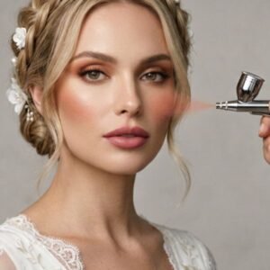 Maquillaje y peinado de novia con aerógrafo