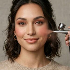 Prueba de maquillaje y peinado con aerógrafo